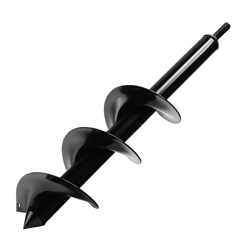Genubi Industry Auger Drill Bit for Planting 3.5 x 16 Inch, Garden Spiral Bit Bulb Planter Tool Drill Auger for Planting Bulb, Bedding Plant, Post or Umbrella Hole Digger for 3/8" Hex Drive - Image 1